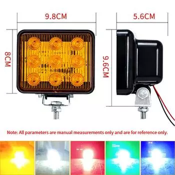 Яркий мигающий светодиодный предупреждающий фонарь для грузовика 12-80 В, универсальный, для пикапа, прицепа, автофургона, водонепроницаемый задний фонарь, 9 бусин белый