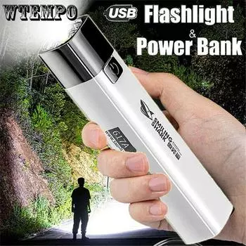 Яркий мини-фонарик USB зарядка наружный фонарик ходьба портативный бытовой освещение аварийный фонарик чёрный
