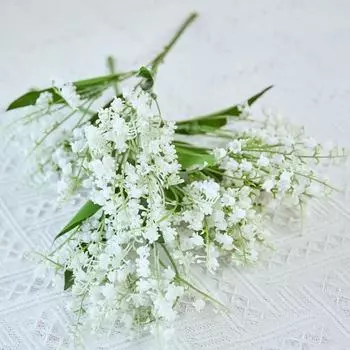 Яркий портативный привлекательный превосходное качество изготовления Яркий 5-ветвевой Convallaria имитация цветка Цветочный дисплей