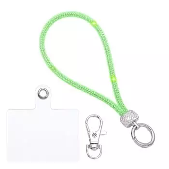 Яркий ремешок для телефона со стразами, брелок, подвесной шнур, блестящие ремешки на запястье, аксессуары для телефонов светло-зеленый