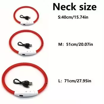 Яркий светящийся ошейник для собак, USB-зарядка, ночной безопасный, регулируемый светящийся в темноте ошейник для прогулок в ночное время S розовый