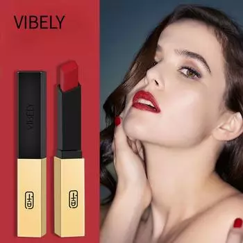 Ярко маленький золотой слиток не прилипает к чашке Матовый красный 16-цветный золотой тюбик Телесная губная помада Beauty 01