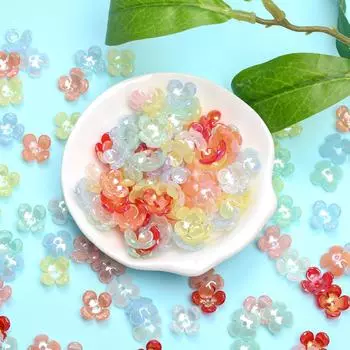 Яркое лицо ручной работы, антикварные серьги 10 мм, аксессуары, лепестки, свободные бусины, акриловые материалы ручной работы, модный материал 160pcs разноцветный