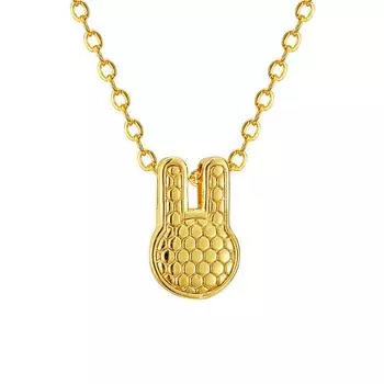 Яркое зеркальное ожерелье с золотым кроликом, сверкающее женское легкое роскошное нишевое дизайнерское украшение, высококачественная цепочка на ключицу, универсальное украшение на год рождения золотой