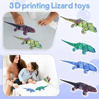Ящерица шарнирные модели гибкие суставы животные лацертиды фигурки 3D печать вещи дешевые снятие стресса беспокойство СДВГ игрушки сюрпризы подарки One Size