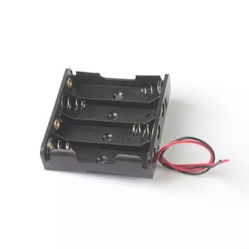 Ящик для 4-элементной батарейки АА, последовательное соединение, без крышки, отверстие для толстого провода, держатель 4,5 В No. 5 4-section lead wire without cover about 15CM