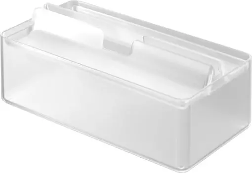 Ящик для бумажных полотенец Yamazaki Jitsugyo 3126 с лотком xx Smart Tissue Soft Pack, совместимая крышка, прозрачный, прибл.. Ш26,5 Д13,5 В10см, Корпус, чистый