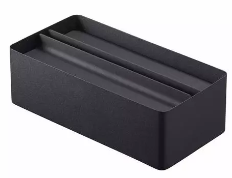 Ящик для бумажных полотенец Yamazaki Jitsugyo с крышкой, черный, приблизительно. Ш26 x Г13 x В8 см. Ящик для бумажных полотенец Tower 4762