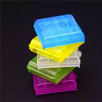 Ящик для хранения аккумуляторов для No. 5, нет. 7 батареек типа AA, AAA, 14500 — прозрачные, пыленепроницаемые, с слотами. 4-section 5-color зелёный