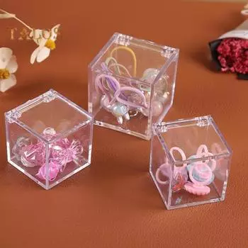 Ящик для хранения акриловый квадратный кубический органайзер с крышкой прозрачный дизайн пылезащитный многоцелевой ювелирный акриловый дисплей коробка 2pcs