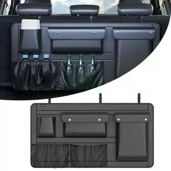 Ящик для хранения, автоматический карман на спине сиденья, водонепроницаемый для автомобиля, грузовика, внедорожника, фургона, органайзер для багажника на заднем сиденье, сумка для хранения на заднем сиденье, большая вместимость чёрный