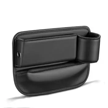 Ящик для хранения автомобильного сиденья, многофункциональный автомобильный кожаный подстаканник, универсальный органайзер для сидений Copilot Side чёрный