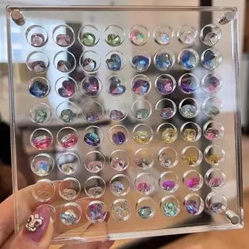 Ящик для хранения аксессуаров для ногтей, 36/64/100 сеток, прозрачные видимые бусины с магнитной застежкой, стразы для ногтей, маленькие камни, дисплей, классификация, хранилище S