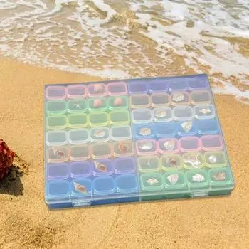 Ящик для хранения аксессуаров для ногтей, съемный 56 сеток, прозрачные видимые бусины, стразы, камни, ракушка, чехол для хранения разноцветный