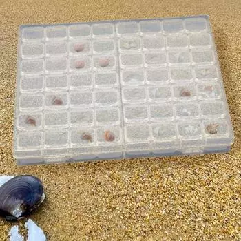 Ящик для хранения аксессуаров для ногтей, съемный 56 сеток, прозрачные видимые бусины, стразы, камни, ракушка, чехол для хранения чистый