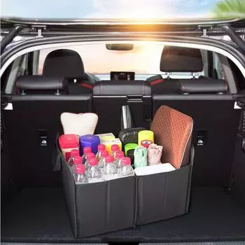 Ящик для хранения багажника автомобиля. Практичный встроенный ящик для хранения автомобиля. Отделочная коробка. Украшение автомобиля. Практичные автомобильные принадлежности. Складная коробка для хранения. 20L чёрный