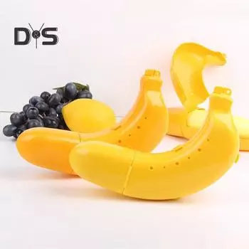 Ящик для хранения бананов с отверстиями, пищевой многоразовый, не содержит бисфенола А, легко моется, для путешествий на открытом воздухе, держатель для бананов, защитный чехол для фруктов жёлтый