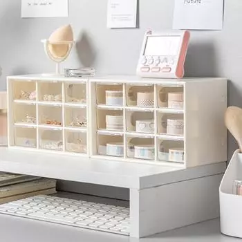 Ящик для хранения большой емкости пыленепроницаемый прозрачный 9 ящиков шкаф для хранения органайзер для спальни 9Grid серый