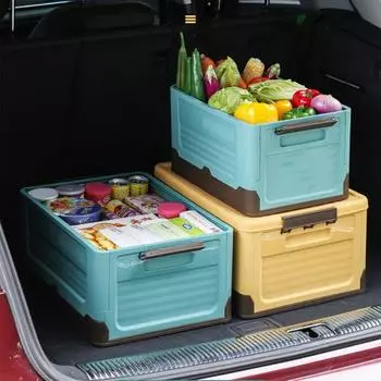 Ящик для хранения большой емкости, термостойкий пластиковый складной держатель для игрушек, органайзер для дома S синий