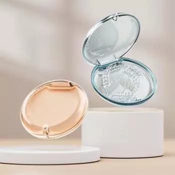 Ящик для хранения брекетов с зеркалом, магнитным замком, пыле- и влагонепроницаемый, герметичный футляр для фиксатора, футляр для капы, инструмент для снятия фиксатора и щетка синий