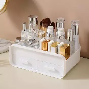 Ящик для хранения бытовой косметики, настольный, комод, средства по уходу за кожей, губная помада, пылезащитный ящик для чистки кистей для макияжа, белый
