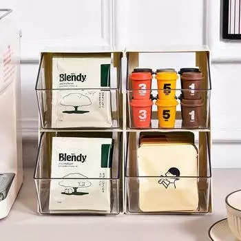 Ящик для хранения чайных пакетиков, офисный акриловый настольный ящик для хранения, полка для хранения белый