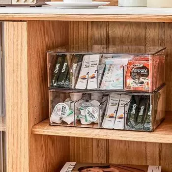 Ящик для хранения чайных пакетиков Ящик для сортировки кофейных капсул Акриловый отсек для хранения вещей Контейнер для косметики Дом