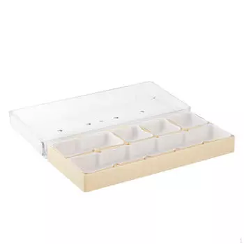 Ящик для хранения деталей часового механизма с защитой от пыли бежевый