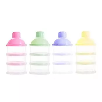 Ящик для хранения детского питания с тремя сетками, портативный диспенсер для молочной смеси, контейнер для хранения пищевых продуктов жёлтый