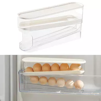 Ящик для хранения диспенсера для яиц, 2-х уровневый компактный держатель контейнера для