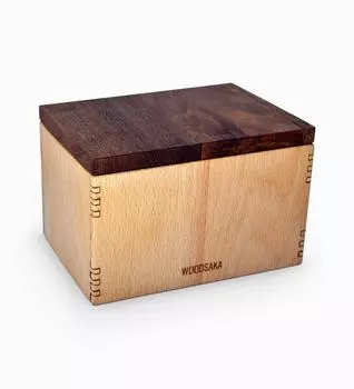 Ящик для хранения для кухни - большой размер - древесина бука и ореха