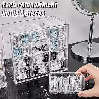 Ящик для хранения ежедневных контактных линз, 12 ячеек, большая емкость, органайзер для цветных линз для ежедневного контакта с глазами 6 Boxes