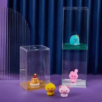 Ящик для хранения фигурок героев мультфильмов, Глухая коробка, Витрина, Пылезащитная коробка белый