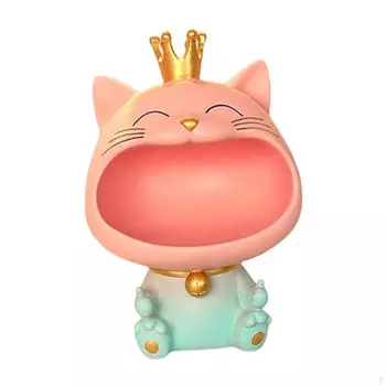 Ящик для хранения фигурок кошек, органайзер для стола, современный орнамент, миска для животных, контейнер для всякой всячины, закуска розовый