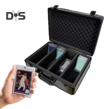 Ящик для хранения градуированных карточек с замком на ключ, ударопрочный, устойчивый к ударам, держатель для градуированных спортивных карточек, чехол для переноски чёрный