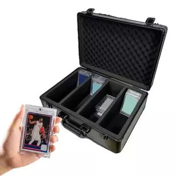 Ящик для хранения градуированных карточек с замком на ключ, ударопрочный, устойчивый к ударам, держатель для градуированных спортивных карточек, чехол для переноски чёрный