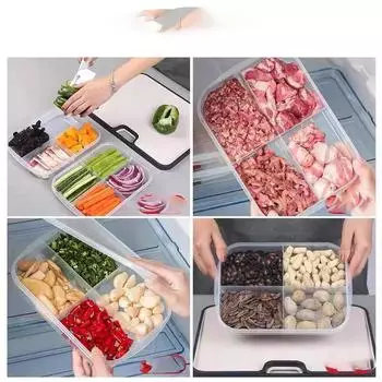 Ящик для хранения холодильника, прозрачный пластиковый ящик для консервации, герметичная коробка, ящик для хранения фруктов и мяса, еда 1