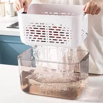 Ящик для хранения холодильника с регулируемыми перегородками, герметичный пищевой герметичный контейнер с прозрачной крышкой, не содержащий бисфенола-А. Контейнер для хранения салатов на холодильнике. XL