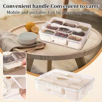 Ящик для хранения и консервации, Ящик для бытовых приправ для пищевых продуктов, Ящик для хранения, Ящик для хранения с девятью отделениями One Size