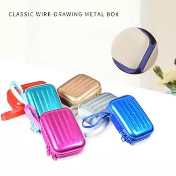 Ящик для хранения из тянутой жести, отделение для наушников, держатель для карт для очков One Size