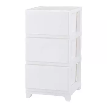 Ящик для хранения JEJ Astage Decony Civo 3 яруса, белый, простая сборка, сделано в Японии, ширина 34 x глубина x высота 41,5 см 66,1 белый