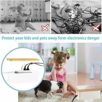 Ящик для хранения кабелей, чехол для удлинителя, деревянный органайзер для проводов, противопыльная розетка для зарядного устройства, контейнер для хранения сетевых проводов S