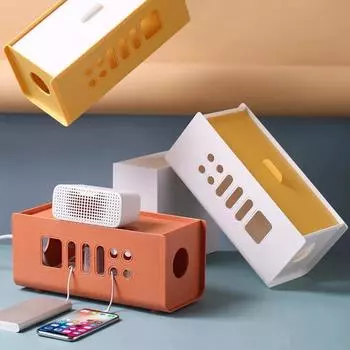 Ящик для хранения кабелей Многофункциональный блок питания, розетка для управления проводами, чехол для проводов, сетевая линия безопасности для дома, контейнер для хранения белый