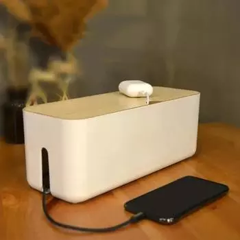 Ящик для хранения кабелей, удлинитель, прямоугольный чехол для проводов, пылезащитный органайзер для гнезда зарядного устройства, контейнер для хранения сетевых кабелей, управление столом чёрный