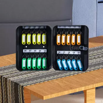 Ящик для хранения ключей с кодовым замком, черный, настенный, универсальный, высокий 20 Key Cards