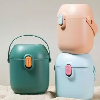 Ящик для хранения, контейнер для сухого молока с ручкой, большой емкости, пищевой, без BPA, портативный дозатор сухого молока, контейнер для закусок розовый