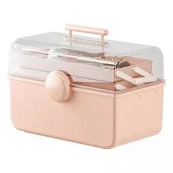 Ящик для хранения косметики большой емкости, пластиковый пылезащитный прозрачный настольный портативный ящик для хранения лекарств, интернет-знаменитости