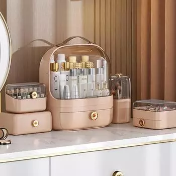 Ящик для хранения косметики большой емкости настольный органайзер для макияжа водонепроницаемый пылезащитный ящик для хранения средств по уходу за кожей для ванной комнаты