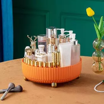 Ящик для хранения косметики, гладкая поверхность, компактный, стабильный, прочный вращающийся контейнер, принадлежности для ванной комнаты S