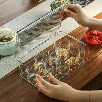 Ящик для хранения косметики, легкий, роскошный акриловый, с пылезащитной крышкой, легкий доступ, хорошая герметичность, универсальный контейнер для хранения S